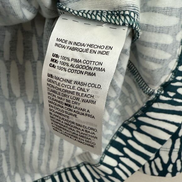 Chico's Marker Everyday Tee Women's Size 1 Medium 3/4 Sleeve Peacock Teal Pima - Picture 9 of 11